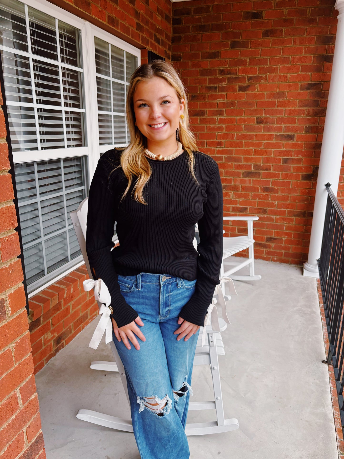 Black bow top