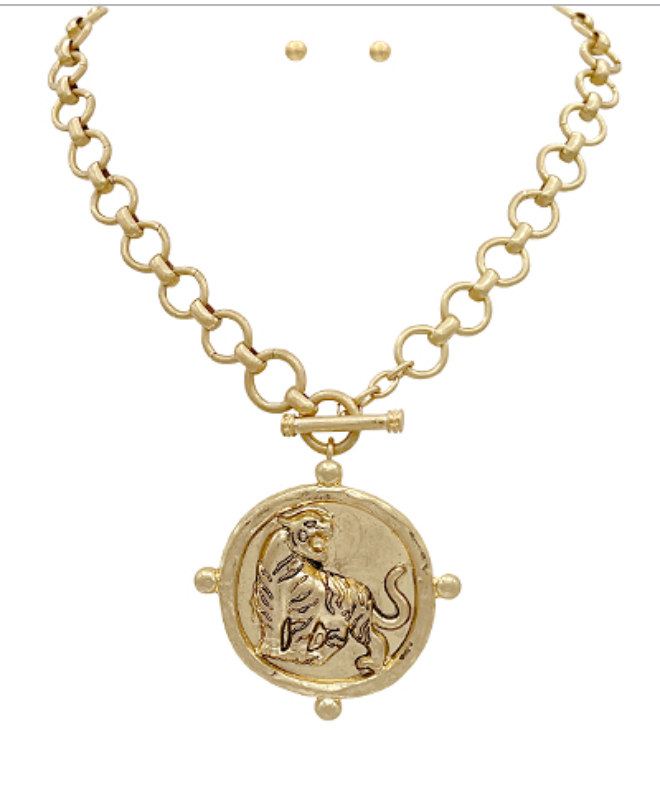 *Pre-order* Roaring Tiger Medallion Necklace