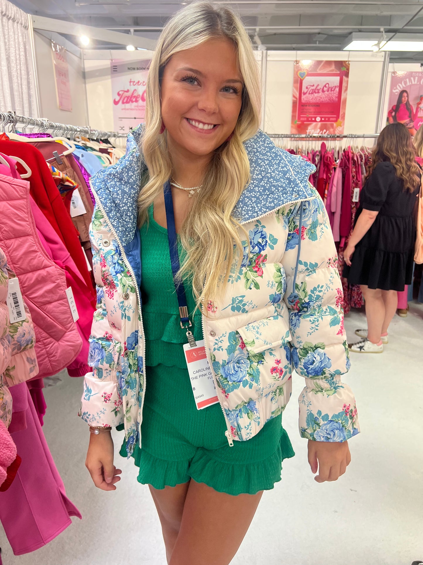 Floral puffer jacket!!