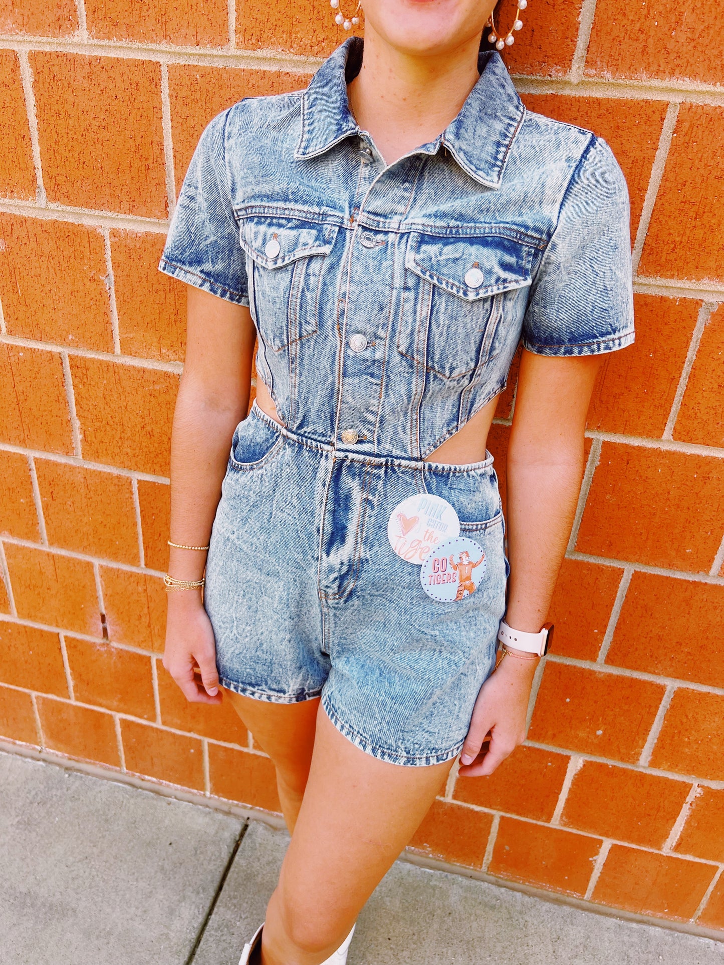 Fun and denim romper ￼