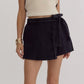 Braided Black Denim Skort