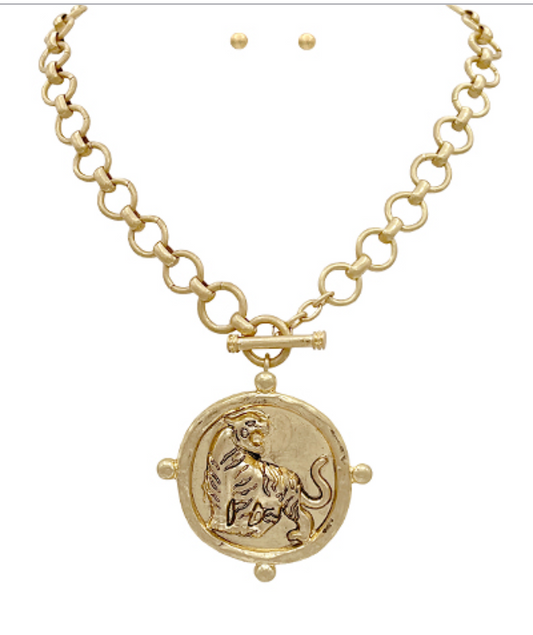 *Pre-order* Roaring Tiger Medallion Necklace