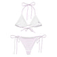 Pink striped print recycled string bikini set