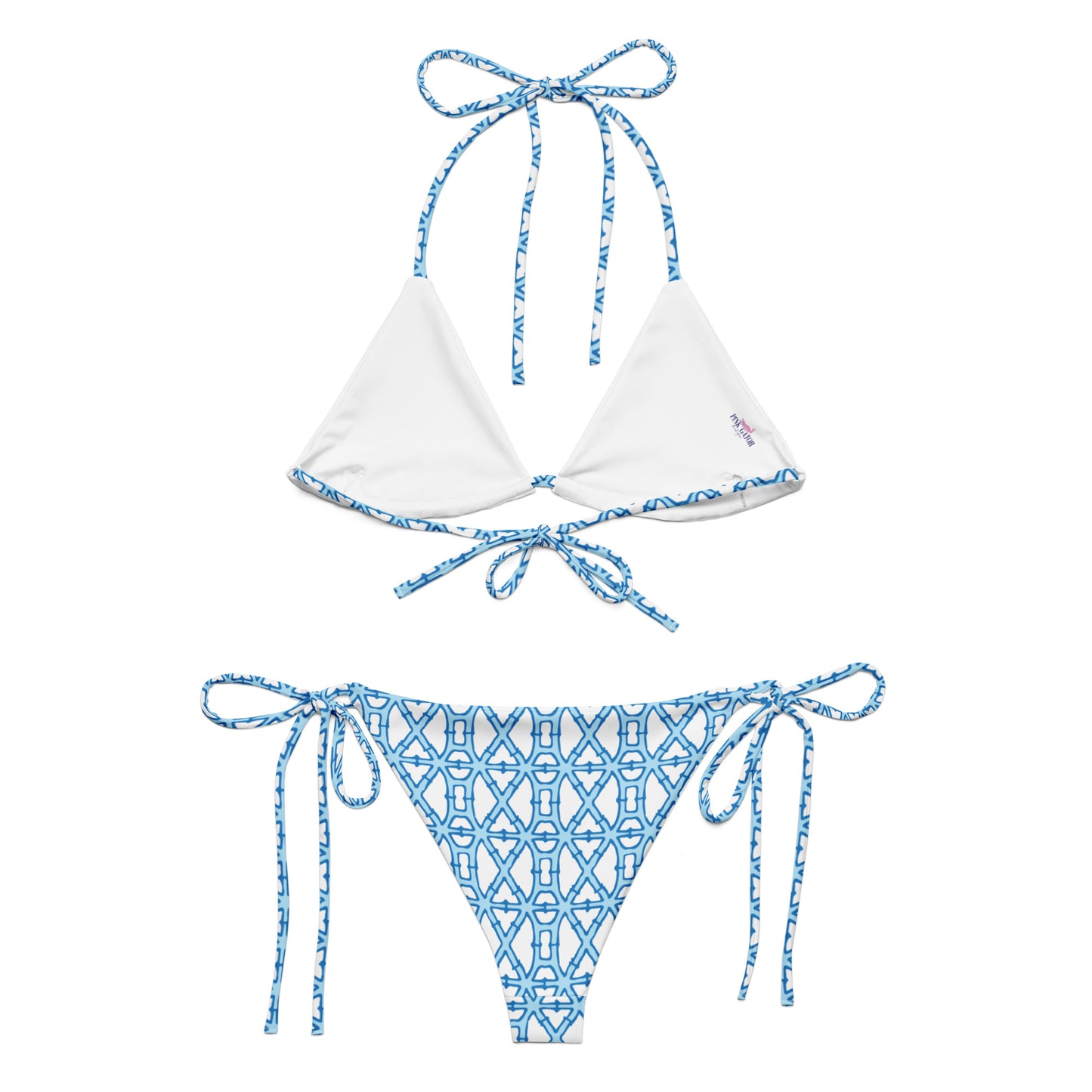 Bamboo pattern print recycled string bikini set