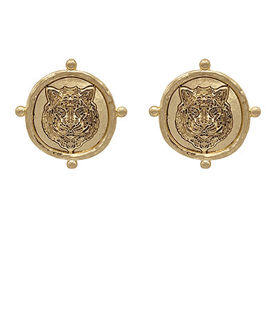 PRE ORDER Tiger Head Earrings